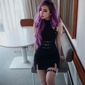 Lychee the label black strap dress